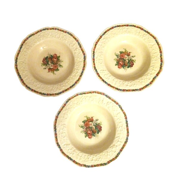 3-Porcelain Plate Crown Ducal England Gainsborough 9" RN 749657 Hand Painted Vtg - Picture 7 of 15